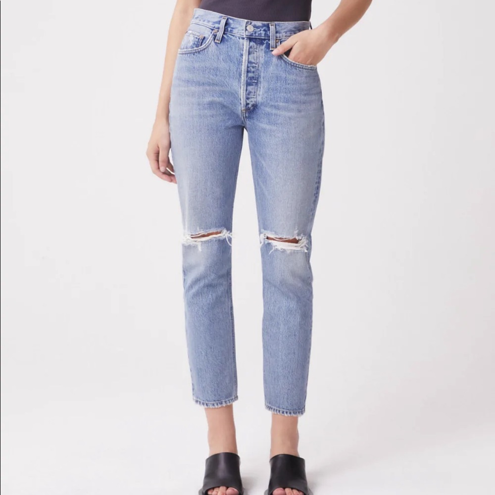 NWT Agolde Riley High Rise Straight Crop in Escalate Size 27